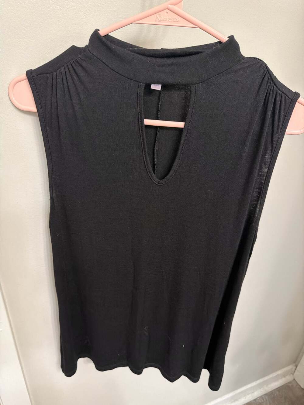 Women’s Black Mock Neck Keyhole Sleeveless Stretch Top Size XS Jennifer Lopez